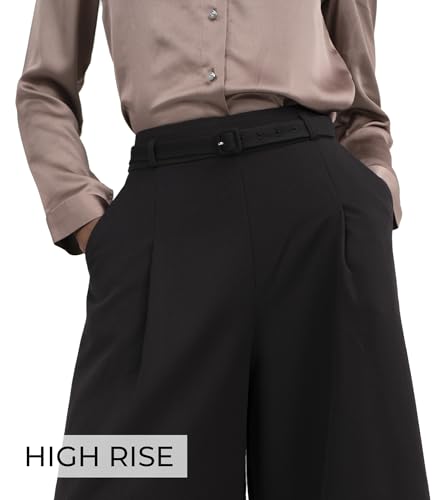 Black Wide Leg Tuytsi Pant, Culottes Womens Casual High Waist Wide Leg Pants, Slacks for Women2