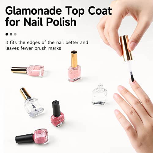 Glamonade Nail Polish Top Coat0.34Oz Water-Based Non-Toxic Top Coat For Nail Polish Clear Glossy Foundation Top Coat At Home Diy Manicure #TOP2
