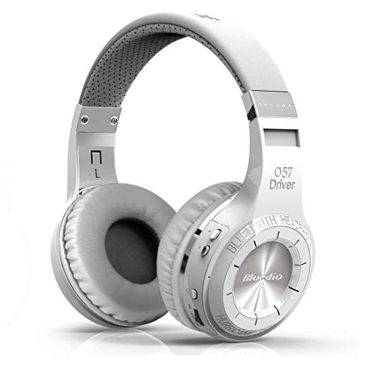 Bluedio Wireless Bluetooth V5.0 Stereo Headphones with Mic (HT Turbine White )
