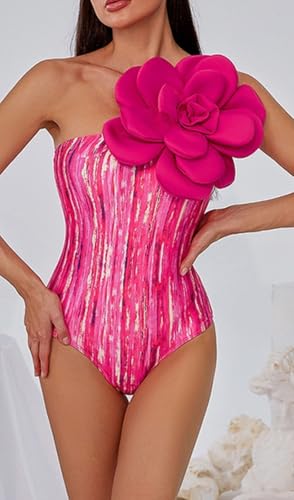 Image of AARAM Stylish Premium Women's One Piece Swimsuit with Cover Ups Wrap Skirt Sarong Retro Floral Print Monokini Tummy Control Swimwear, Printed Swimming Costume for Women Beach Wear