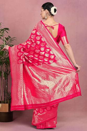 Image of Subham Saree for Woman Silk Cotton Kanjivaram | Soft Daily Wear Golden Zari Sari with Jacquard Blouse Piece