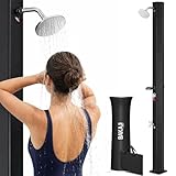 BAKAJI Ducha Solar para jardín, Piscina Exterior, Camping, depósito de 20...