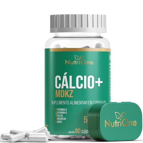 Cálcio Mdkz + Magnésio, Zinco, Vitaminas D3 e K2 90 Cápsulas - Nu...