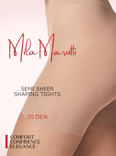 MILA MARRUTTI Women's Premium Shaping Tights for Women | Sheer Control Top Stockings Pantyhose | Tummy Control Nylons2