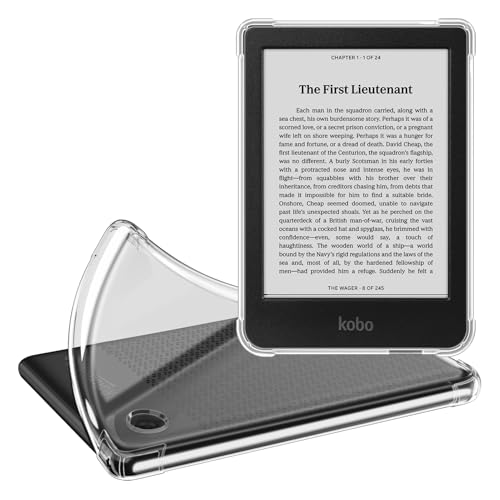 Fintie Funda transparente para Tolino Shine 5 (2024)/Shine Color & Kobo Clara BW(2024) / Clara Colour 6 pulgadas eReader, funda transparente suave de TPU resistente a los golpes, cubierta