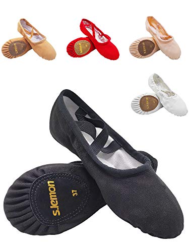  s.lemon Chaussons de Danse,Toile Semelle Fendu...