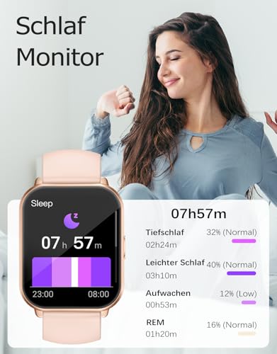 Nahaufnahme des runden TFT-HD-Displays der RUIMEN B0BL2BRX57 mit 320x386 Auflösung und anpassbarem Watchface.
