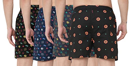 Image of GoSriKi Men's Cotton Printed Boxer Shorts (Pack of 4) (ANL-BXR-PACK-4-GS-052)