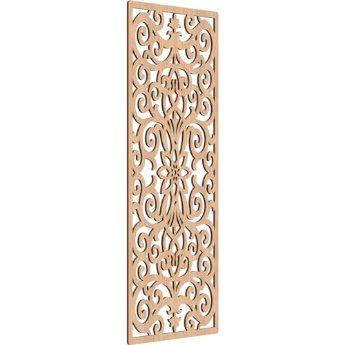 Image of Buel Decorative Pierced Fretwork Wood Wall Panels, 21 3 /8 inchW x 54 3 /8 inchH x 1 /4 inchT, Hickory