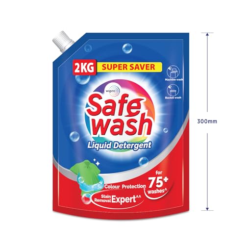 Image of Safewash Gentle Premium Liquid Detergent 2kg Pouch with Active Fabric Conditioners| Soda and Bleach Free| PH Neutral Formula for 7-in-1 Expert Care