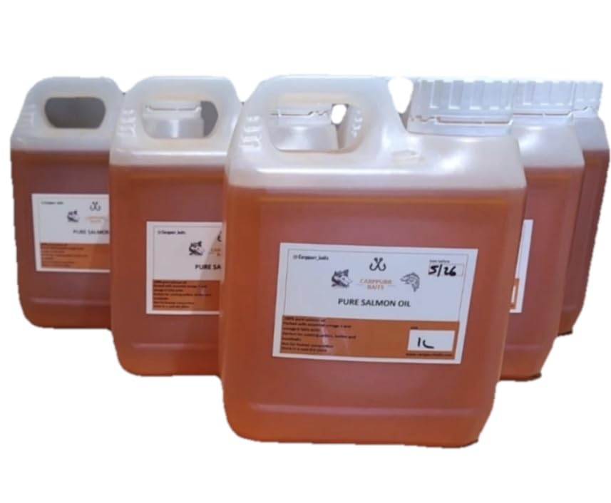 Carppurr baits Pure Salmon Oil 5 Litre – Natural Fish Oil for Carp, Catfish & Coarse Fishing – Bait Booster, Feed Enhancer & Pellet Soak