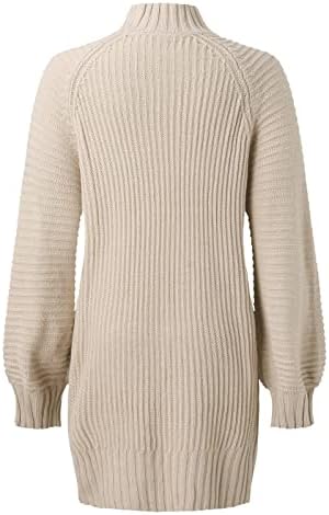 Gebreide jurk dames winter kort - herfstjurk dames lange mouwen heupjurk mini-jurk rolkraag ribgebreide trui-jurk elegant effen trui-jurk curvy slim tuniekjurk nauwe nauwsluitende wikkeljurk
