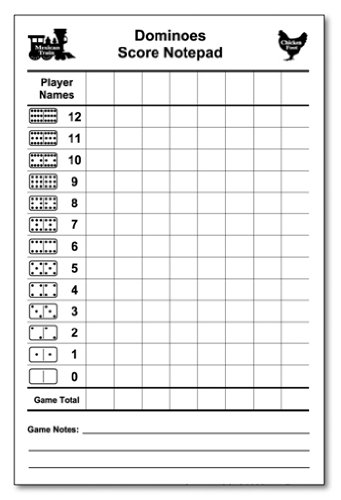 Amazon.com: Guajolote Prints Mexican Train Chicken Foot Dominoes Score Pad  5.5 x 8.5 inches, 50-Sheets : Office Products