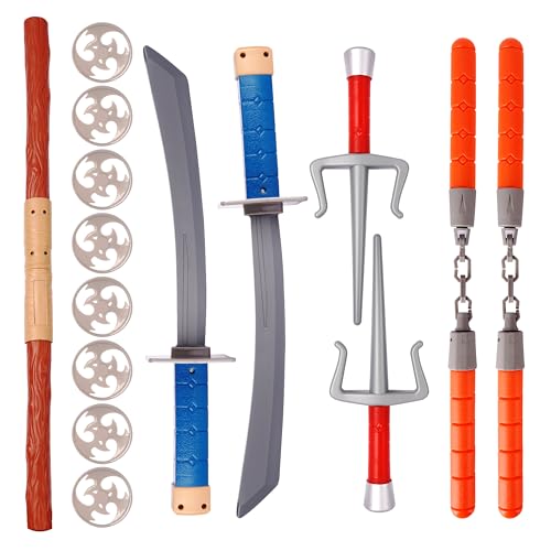 Sepco 15PCS Ninja Warrior Toy Weapons Role Play Set for Children Pretend Play Battles Dress up Party Photo Booth Props