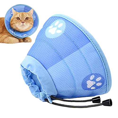 Coleira Cone para Gato | Coleira ajustável para gatinho - Cones protetores para estimação para parar