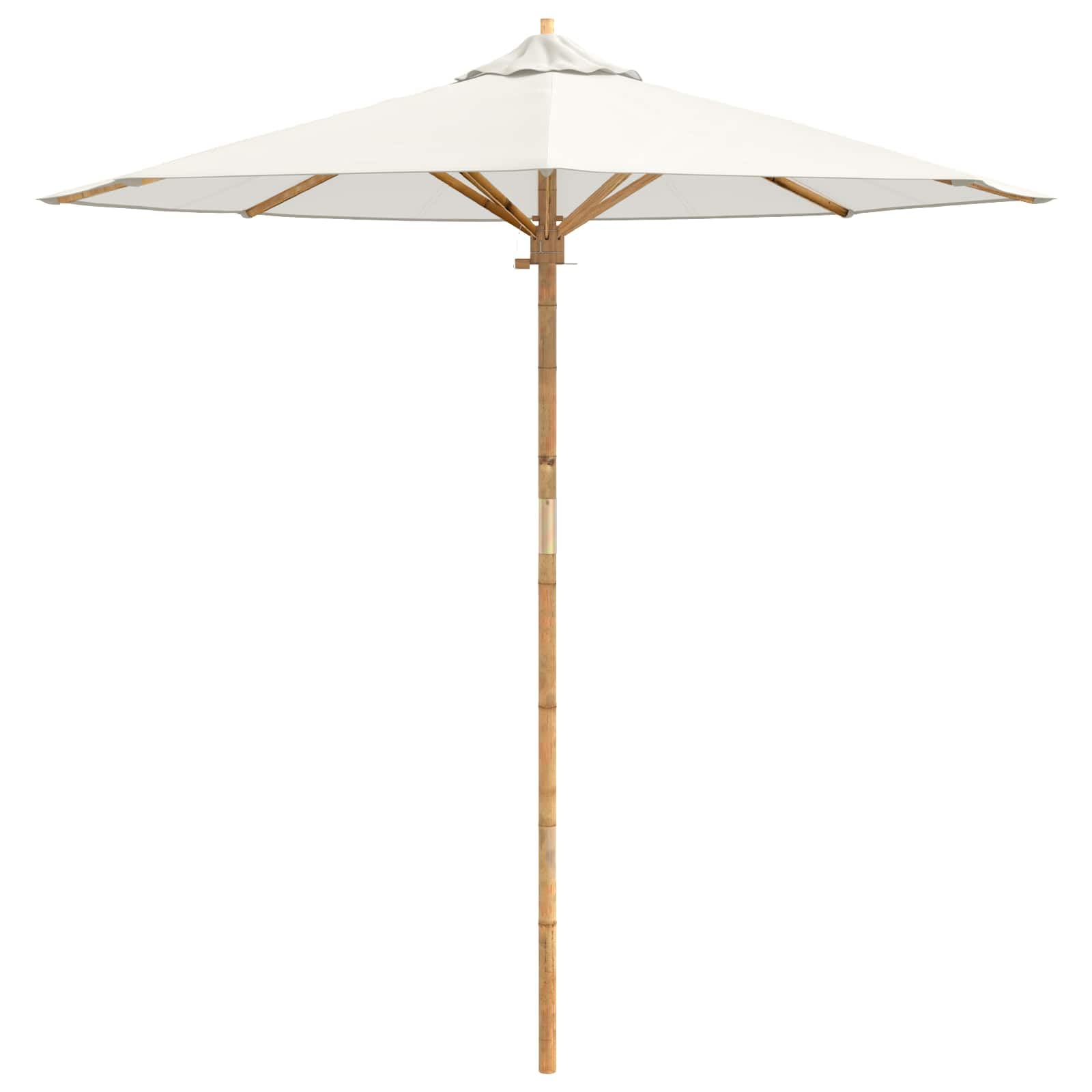 SYDE Ombrellone rotondo color crema, 217 x 230 cm, bambù