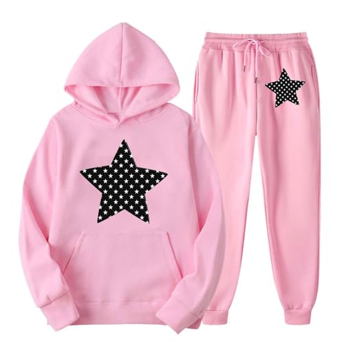 Survêtement polaire femme contre le froid ensemble ample sweat étoiles