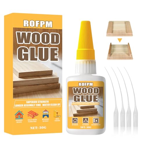 Colle A Bois Extra Forte, Colle Maquette, Imperméable, Transparente et à séchage Rapide ExtéRieur, Pour Chêne, Meubles, Produits et Artisanat en Bois, 30g