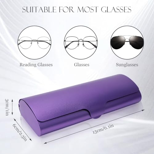 Hifot Aluminium Glasses Case, Slim Reading Glasses Case, Portable Travel Metal Eyeglass Spectacles Protection Hard Shell - Thumbnail 2