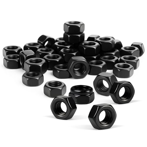 30 Piezas Tuerca M6 Negra Autoblokante, Tuercas M6 para Tornillos y Pernos, Alta Resistencia para Uso Interior y Exterior