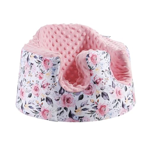 BOMOLOUR Seat Cover Compatible with Bumbo and Nuby Seat Removable Breathable Baby Floor Seat Cover for Boys and Girls Seat Not Included (Pink Flower)