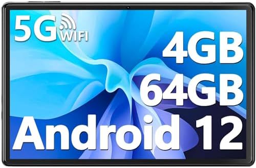 SGIN Tablet 10.1 Inch Android 12 Tablets, 4GB RAM 64GB ROM Tableta with Octa-core Processor(up to 2.0 GHz), 2MP + 5MP Camera, FHD 1280×800, Bluetooth, 5G WiFi