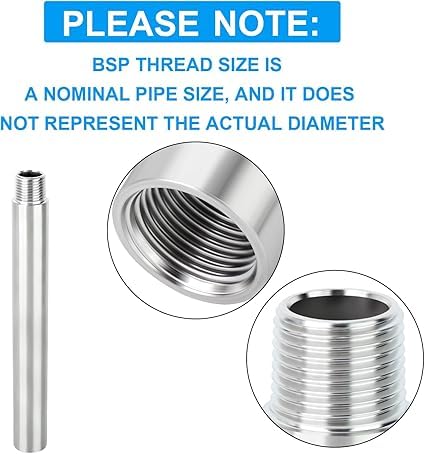 Conectores neumáticos 1/4 BSP TAILONZ acoplamiento de acero inoxidable 200 mm 5