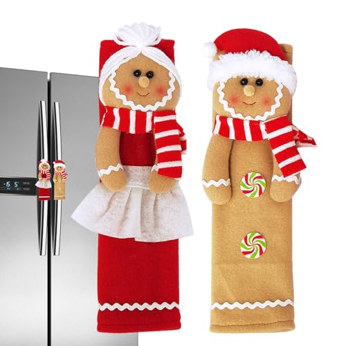 Mxshc Fundas Navideñas Para Tiradores De Muebles,Protectores De Manijas Para Electrodomésticos De Cocina | Protector Decorativo Festivo Para Muebles Electrodomésticos De Cocina Hogar