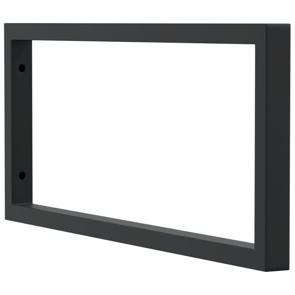 Supporti Lavabo 2 Pz Nero Acciaio Mensole Rettangolari Bagno Cucina Portata 100kg 25x60cm Console a Muro