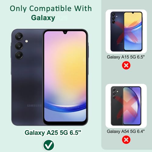 MONASAY Wallet Case Compatible for Samsung Galaxy A25 5G, [Included Glass Screen Protector][RFID Blocking] Flip Folio Leather Cell Phone Cover with Credit Card Holder, Brown