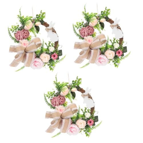 Alipis 3 Pz ghirlanda di coniglietti parete primavera ghirlanda gabbia del coniglio cameretta culla cam forniture per feste di Pasqua della porta del coniglio di pasqua stoffa