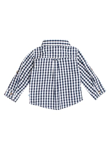 Image of RUGGEDBUTTS Boys Solid Cotton Long Sleeve Button Down Shirt with Button Tabs