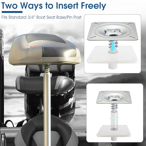 CLLOMAGY Boat Seat Base Pedestal Boat Seat Pin Mount Plated for 3/4" Marine Pedestal Post,Zinc Plated Steel Pin Swivel Mount for Marine Pontoon Jon Bass Fishing-2Pack by CLLOMAGY - Image 2