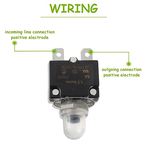 Eplzon EP-32VL2-5A Manual Reset Push Button Circuit Breaker 125/250V Ac 32V Dc Generator Circuit Breaker thumb #2