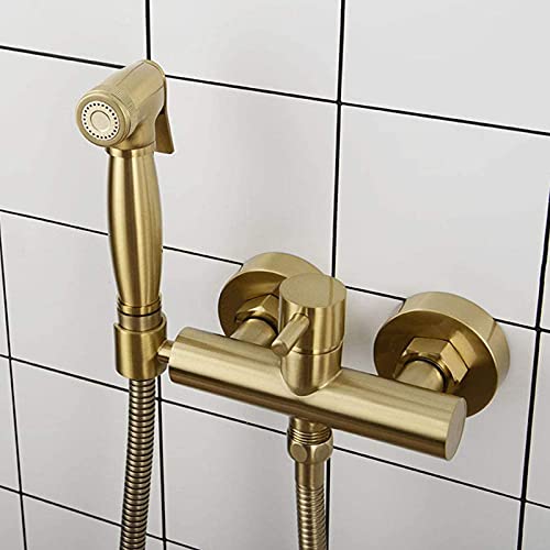 Grifo de bidé de agua caliente para inodoro解决limpieza de pañales de tela con latón oro