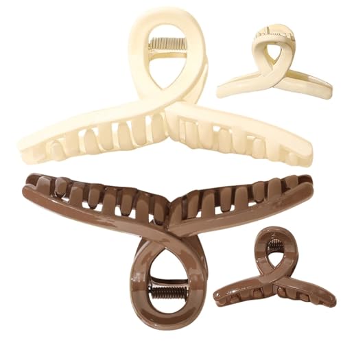 Lot de 4 pinces à cheveux solides grands modèles accessoires de coiffure femme