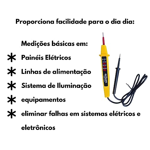 Voltimetro Caneta Medidor de Tensão 3 em 1 Indicador de Tensão Ac/DC 150/150V,220/300V,380/500V