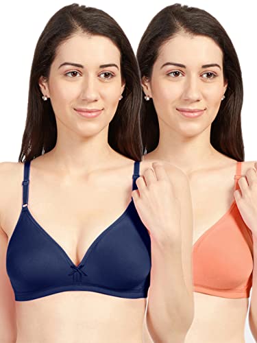 Image of SONARI Omania Womens Non-Padded Cotton Polyester Bras - Solid, Non-Wired, Medium Coverage, Hand Washable (Pack of 2)