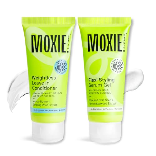 Moxie Beauty Wavy Vibe Setter Travel Duo | Enhances Wavy Hair & 94% Moisture Retention | Tackles Frizzy & Dry hair | Weightless Leave-In Conditioner & Flexi Styling Serum Gel | 50 ml + 50 ml