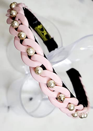 Image of Elegant&Exclusive Women's Fashion Chain Stones Hairbands /Headbands from Our Embellished Collection Useful for Girls & Women (Pink Chain)