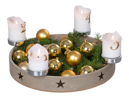 Edler Adventskranz Star aus FSC® zertifiziertem Holz Kerzenhalter...