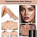 Contour Stick, 2Pcs Dual-Ended Highlighter Makeup Pen & Contouring Stick for Face Shaping, Long Lasting Waterproof Cream Bronzer & Highlight Sticks Make Up Kit for All Skin Tones (01# + 04#)
