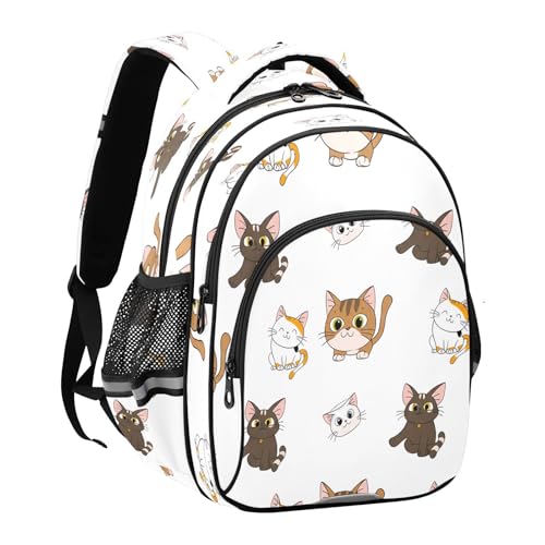 Cute Cats Colors Expressions Kids Backpack for School Ages 8-14, Girls Backpack Elementary School2