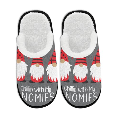 Slippers for Guests 2025 Christmas Buffalo Check Funny Reindeer Santa Snowman Xmas Tree Snowflake Slipper Plush Warm Winter Slip on Cozy Memory Foam House Shoes Holiday Party Gifts