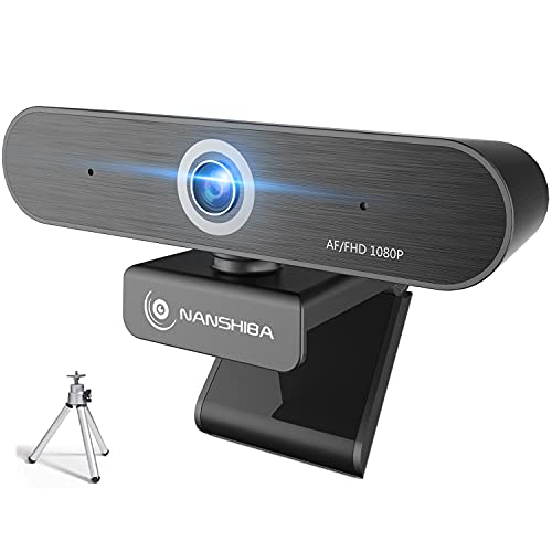 Full 1080P Webcam, Auto Focus Computer Camera, Face Cam with Dual Microphone for PC, Laptops and Desktop,90 Degrees Extended View