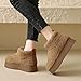 Hoaeiewds Fashion Platform Boots for Women Fur Fleece Lined Mini Ankle Boots Warm Outdoor Indoor House Non-Slip Snow Boots(ZT-Brown/40)