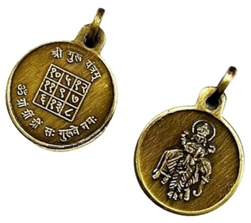Pendentif Shri Guru Yantra en laiton forgé et activé pour l'harmonie intérieure