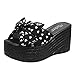 Mules pour femme Peep Toe Elegant Römer Mules Femme Sandales d'été Blanc Noir Bohemia Sandales Femme Sandales compensées Confortable Été Pantoufles Femme Tongs Chaussures d'été Femme, Noir , 37 EU