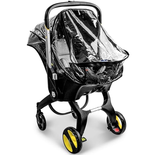 Car Seat Stroller Black Transparent Stroller Rain Cover Buggy Rain Cover Universal with Easy Access Zipper Buggy Snow Cover That Protects Against Rain Snow Wind Pushchair Cover for Strollers