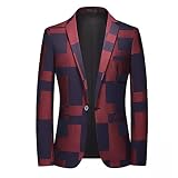 HTKLCZ Hommes Vêtements Vestes Vestes Vestes Casual Blazer Hommes informels Slim Fit Blazer Homme (Color : Red, Size : Mcode)
